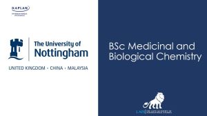 BSc Medicinal and Biological Chemistry