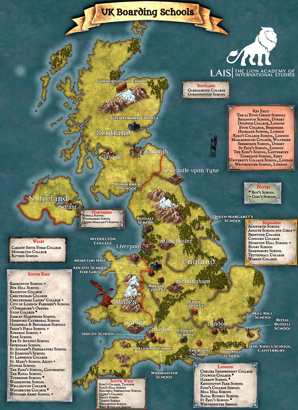 UK Boarding Schools Map